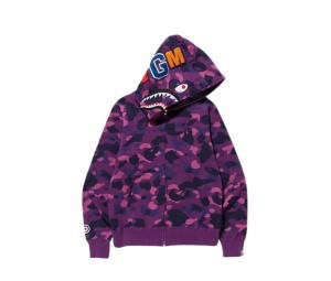 Buy BAPE Color Camo Shark Full Zip Hoodie Purple at Sasom – Authentic and Ready to Ship