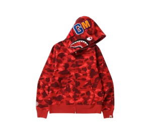 Buy BAPE Color Camo Shark Full Zip Hoodie Red at Sasom – Authentic and Ready to Ship