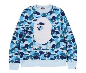Buy Bape ABC Camo Ape Crewneck Sweat Blue at Sasom – Authentic and Ready to Ship