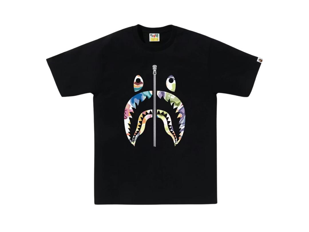 Bape Bape Art Camo Shark Tee Black