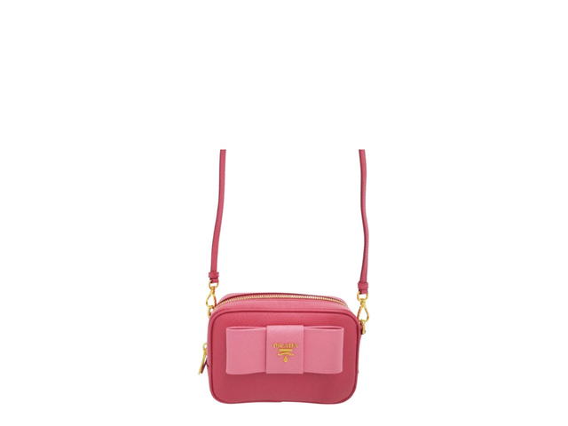 Prada Prada Fiocco Bow Saffiano Crossbody Bag Peony Pink - view 1