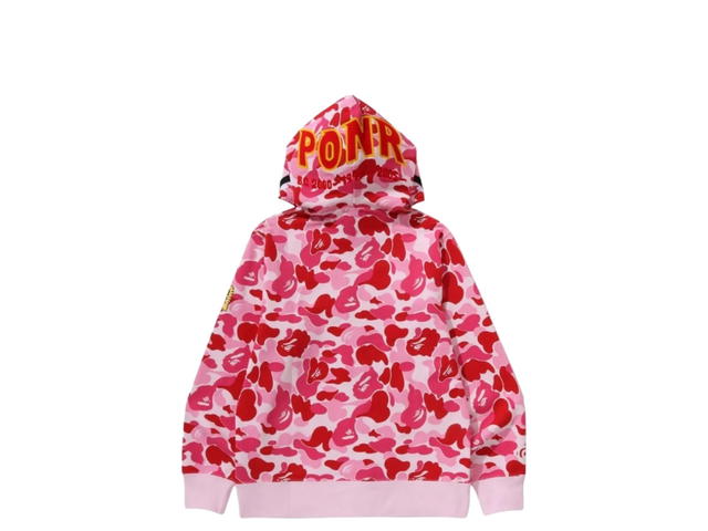 Bape Bape ABC Camo Shark Ponr Full Zip Hoodie Pink - view 2