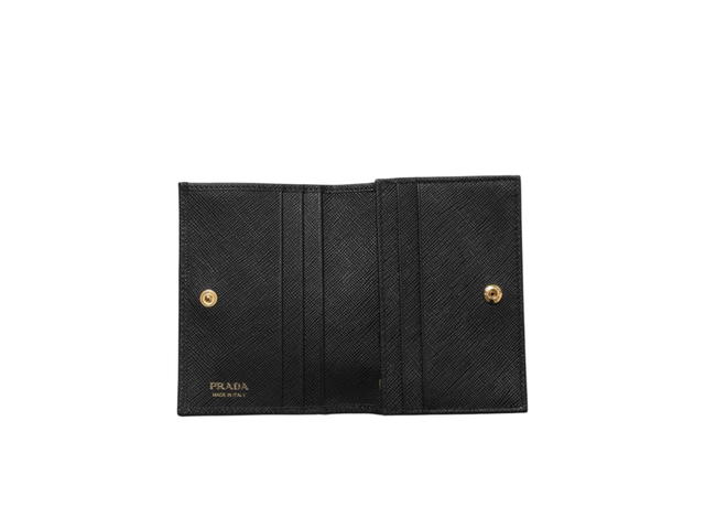 Prada Prada Saffiano Triangle Logo Wallet Black - view 3