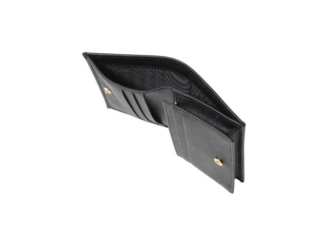 Prada Prada Saffiano Triangle Logo Wallet Black - view 4