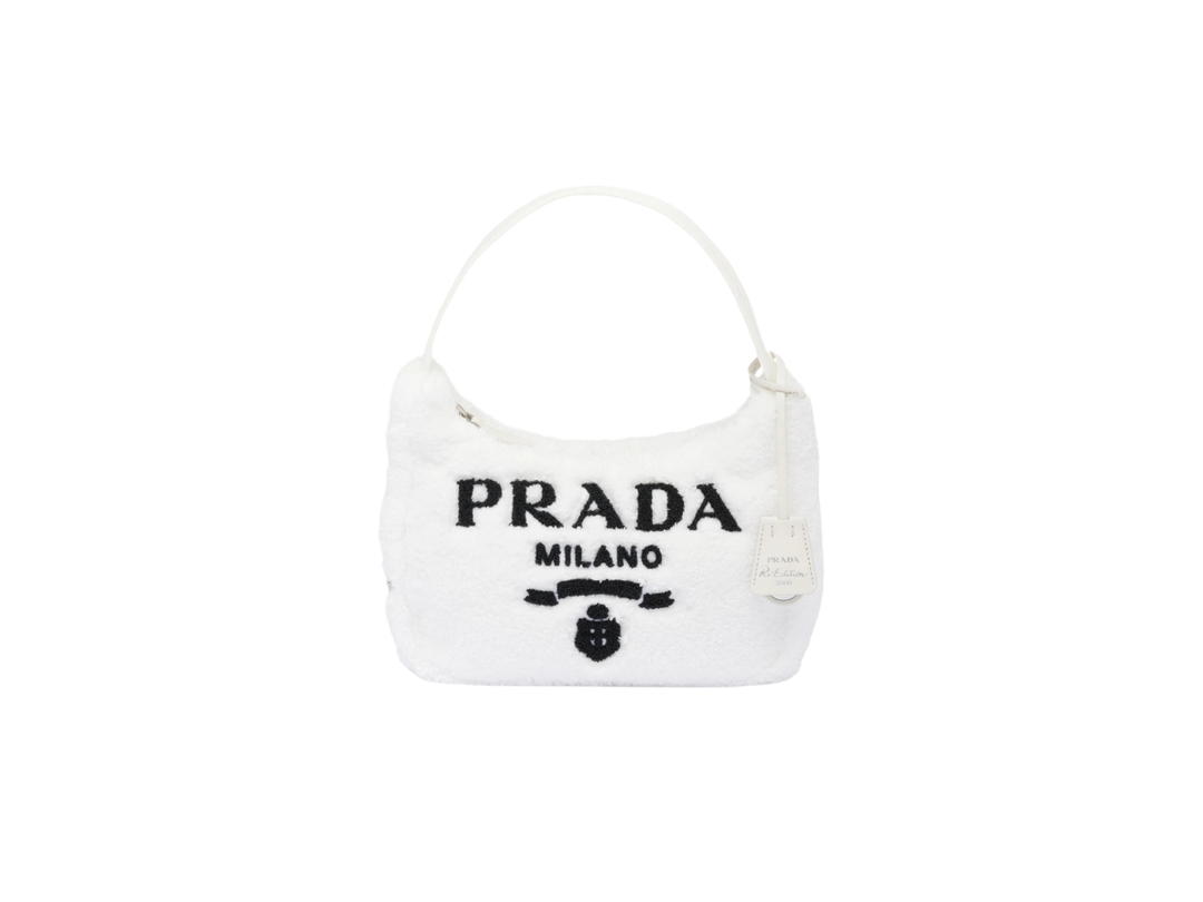 Prada Prada Re-Edition 2000 Terry Mini Bag Handle White