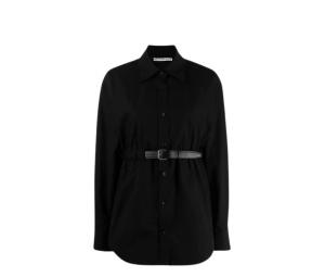 Buy Alexander Wang Belted Cotton Button Down Tunic Black at Sasom – Authentic and Ready to Ship
