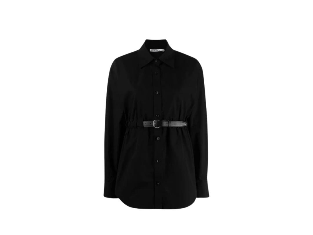 Alexander Wang Alexander Wang Belted Cotton Button Down Tunic Black