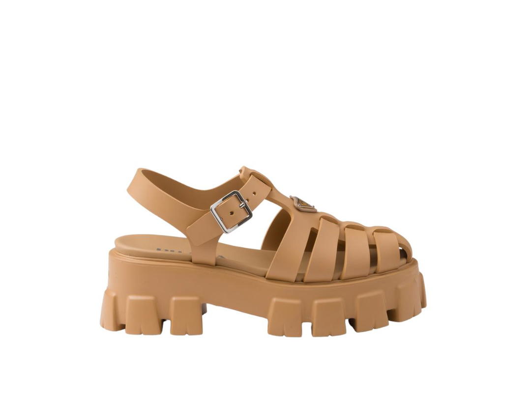 Prada Prada Rubber Monolith Sandals Barley