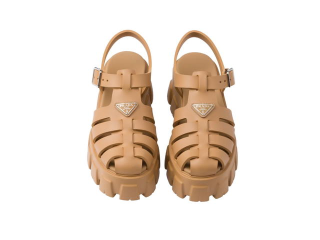Prada Prada Rubber Monolith Sandals Barley - view 4