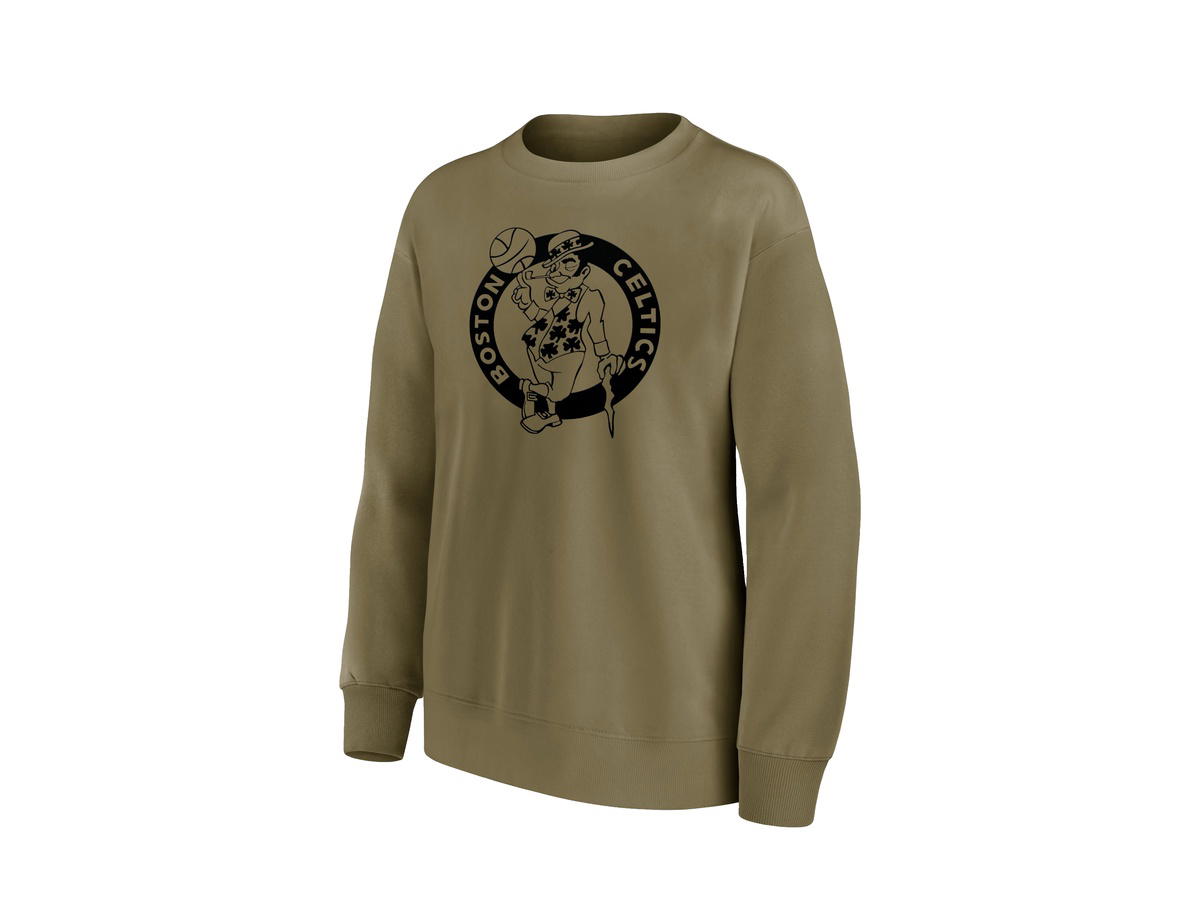 Fanatics Fanatics Unlabeled Boston Celtics Mono Logo Graphic Oversized Crew Sweatshirt - Womens
