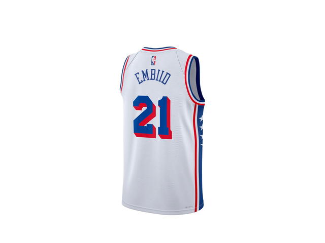 Nike Nike Philadelphia 76ers Association Edition Swingman Jersey - White - Joel Embiid - Unisex - view 2