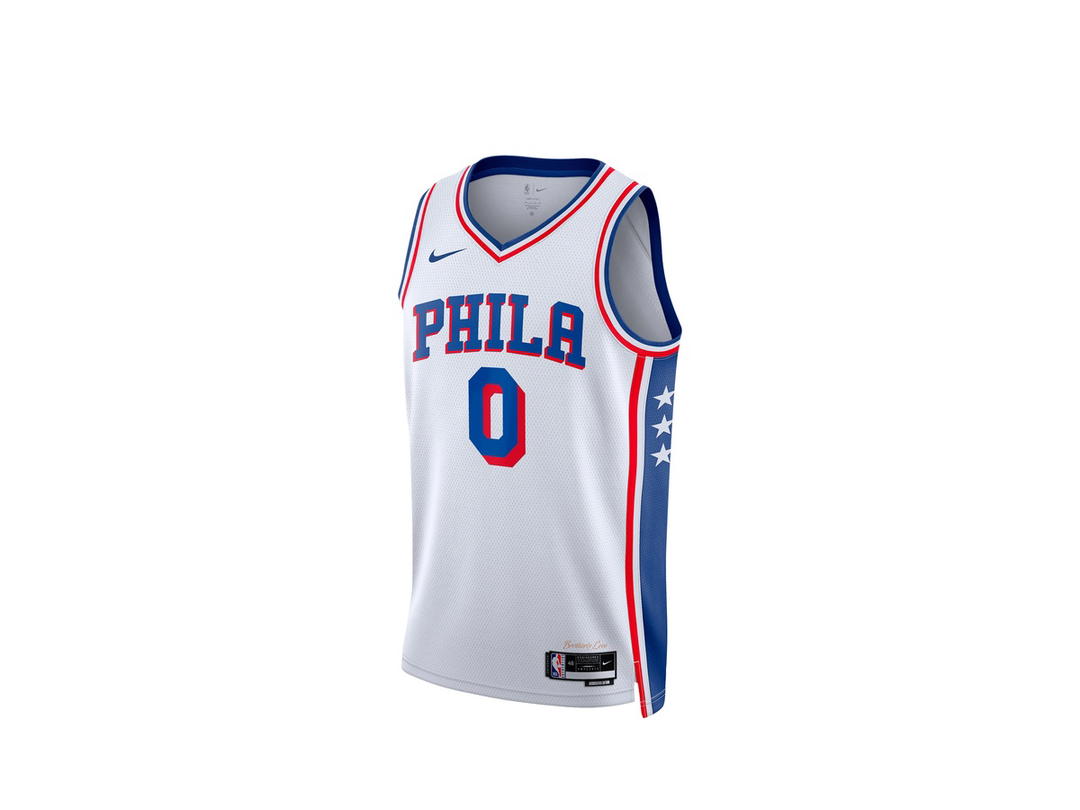 Nike Nike Philadelphia 76ers Association Edition Swingman Jersey - White - Tyrese Maxey - Unisex