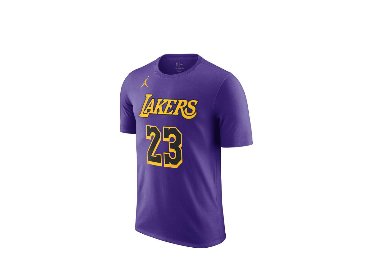 Nike Nike Los Angeles Lakers NBA Statement Name & Number T-Shirt - Lebron James - Mens