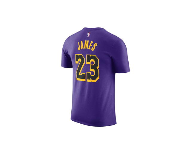 Nike Nike Los Angeles Lakers NBA Statement Name & Number T-Shirt - Lebron James - Mens - view 2