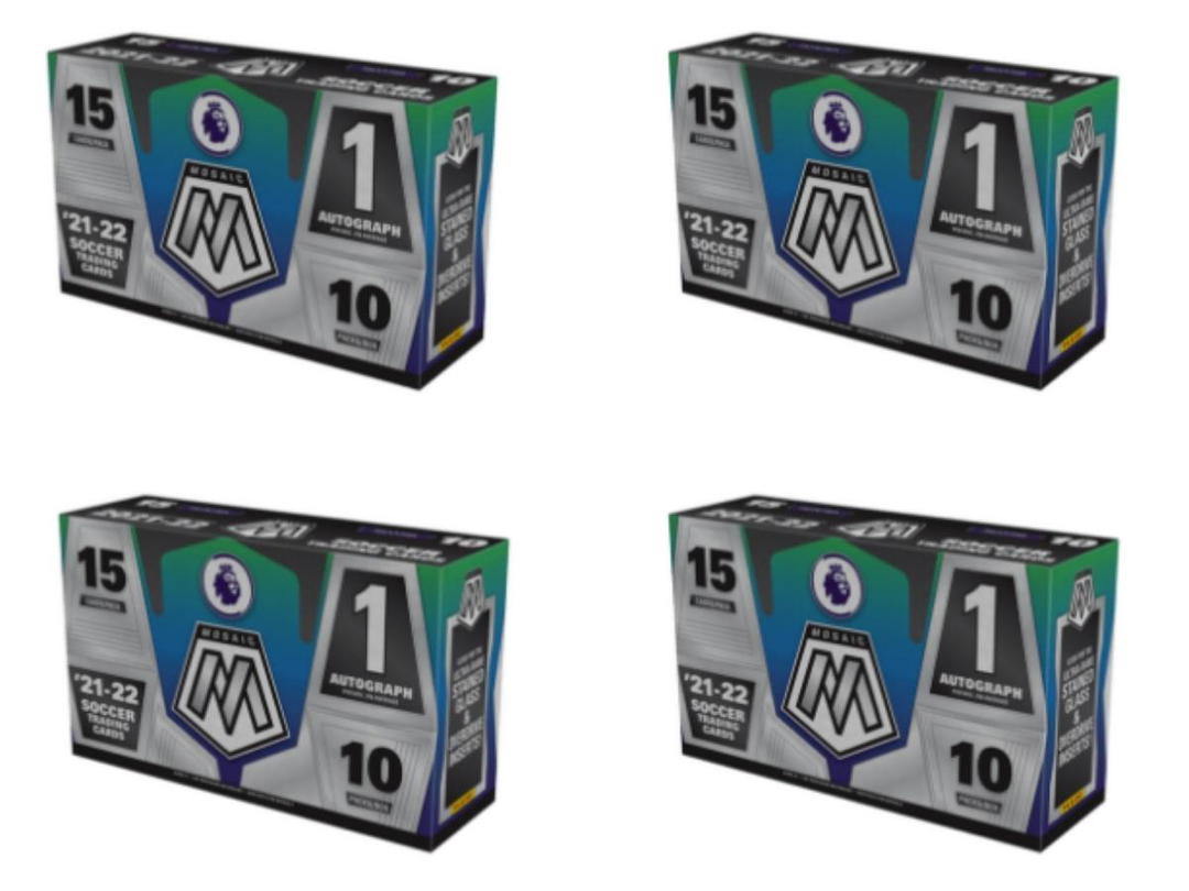 Panini 2021-22 Panini Mosaic Premier League Soccer Hobby Box (4 Box)