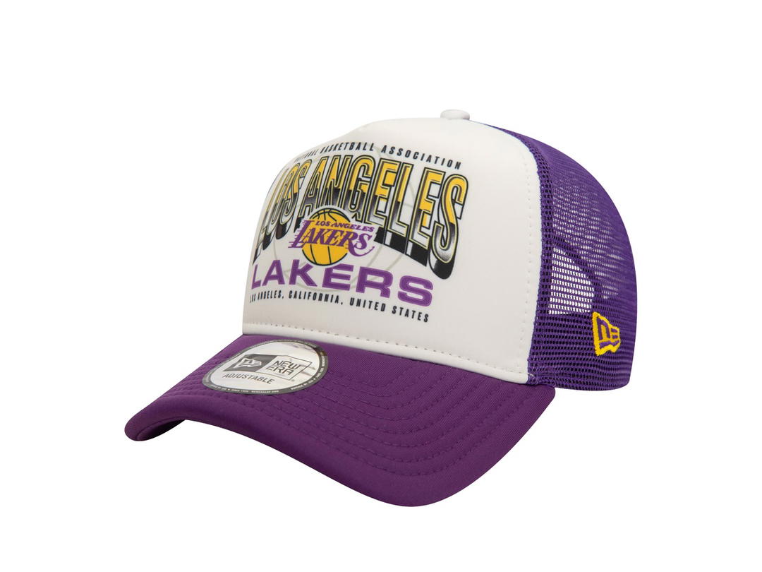 New Era New Era Los Angeles Lakers Purple 9FORTY A-Frame Trucker
