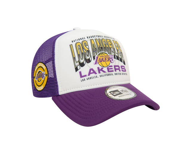 New Era New Era Los Angeles Lakers Purple 9FORTY A-Frame Trucker - view 3