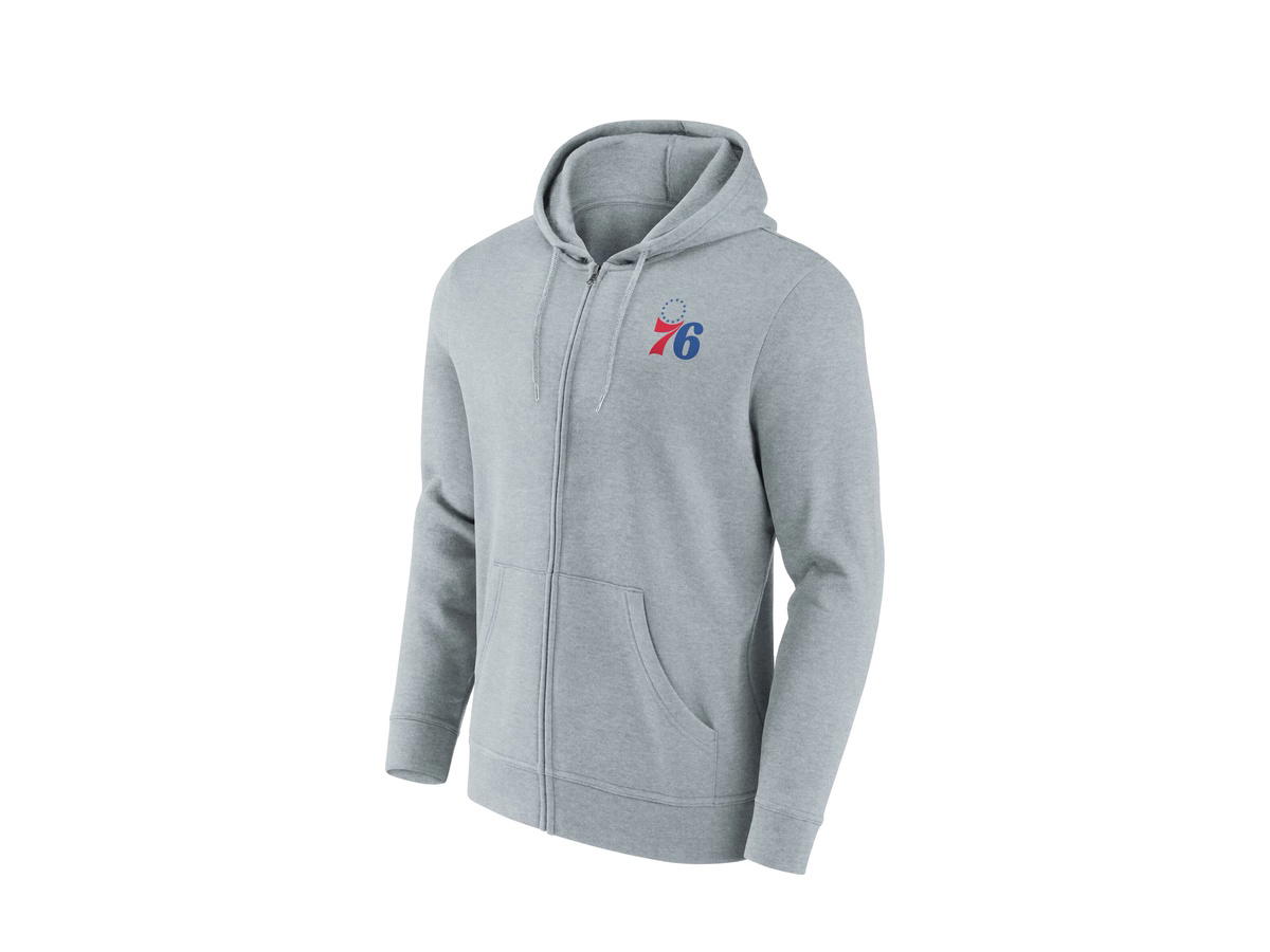 Fanatics Fanatics Unlabeled Philadelphia 76ers Primary Logo Full Zip Hoodie - Mens