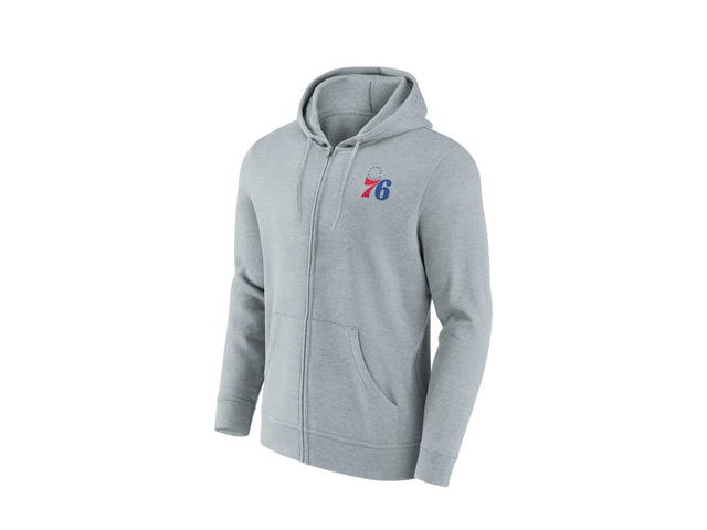 Fanatics Fanatics Unlabeled Philadelphia 76ers Primary Logo Full Zip Hoodie - Mens - view 1