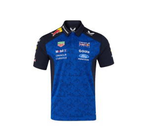 Buy Paul Smith x Castore Oracle Red Bull Racing Polo Shirt Driver Max Verstappen Night Sky at Sasom – Authentic and Ready to Ship