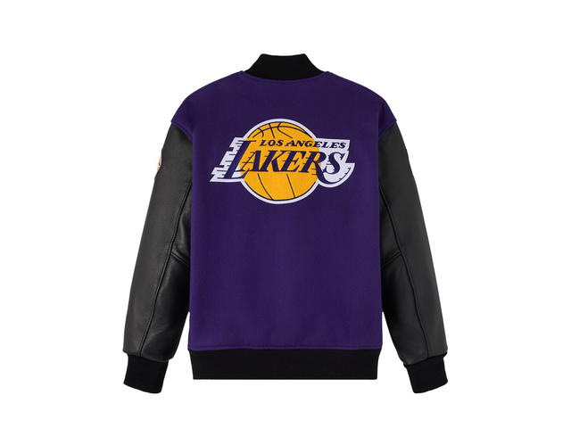 OVO OVO Los Angeles Lakers X OVO Raglan Varsity Jacket - Mens - view 2