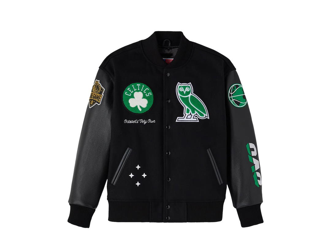 OVO OVO Boston Celtics X OVO Raglan Varsity Jacket - Mens