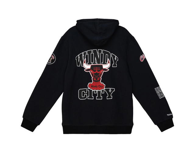 Mitchell & Ness Mitchell & Ness Chicago Bulls Team Origins Fleece Hoodie - Black - Mens - view 2