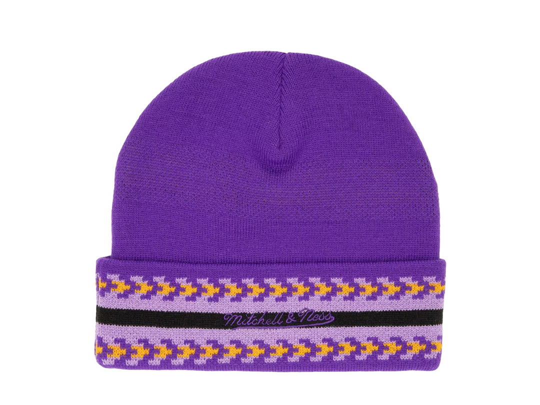 Mitchell & Ness Mitchell & Ness Los Angeles Lakers Game On Hardwood Classics Knit - Purple - Mens