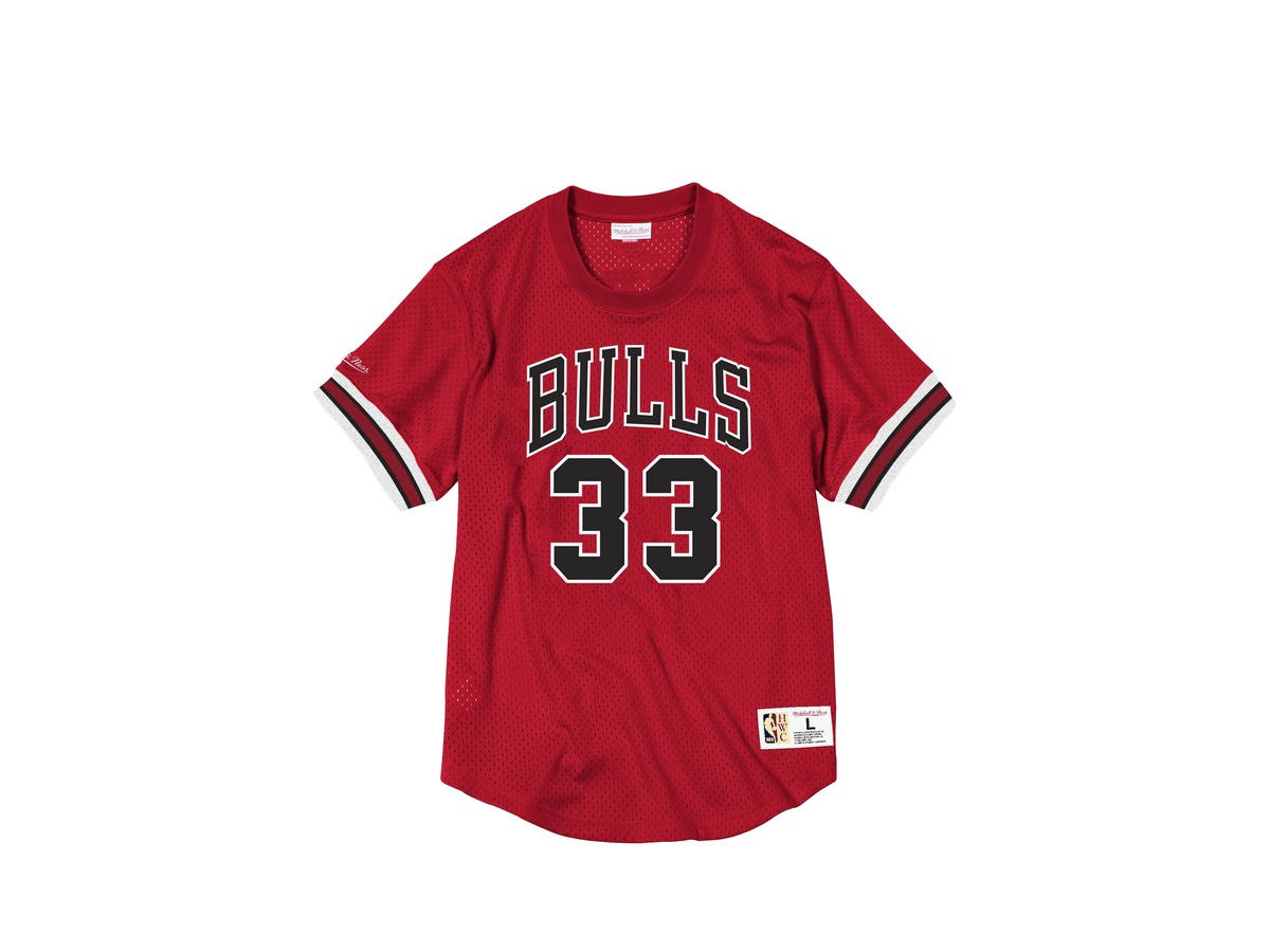 Mitchell & Ness Mitchell & Ness Chicago Bulls Scottie Pippen 1996 Name & Number Mesh Top - Scarlet - Mens