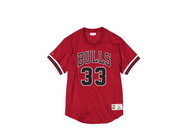 Mitchell & Ness Mitchell & Ness Chicago Bulls Scottie Pippen 1996 Name & Number Mesh Top - Scarlet - Mens - view 1
