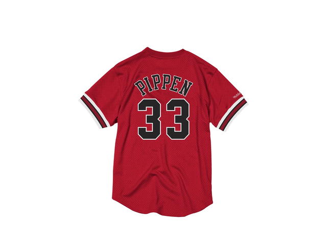 Mitchell & Ness Mitchell & Ness Chicago Bulls Scottie Pippen 1996 Name & Number Mesh Top - Scarlet - Mens - view 2
