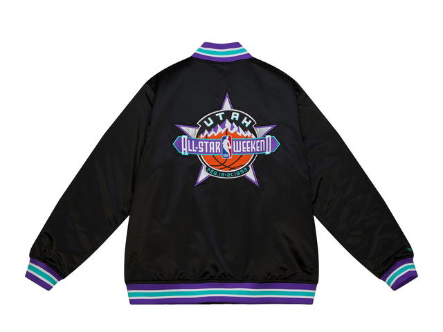 Mitchell & Ness Mitchell & Ness NBA 1993 Heavyweight Satin Jacket Update All-Star - Black - Mens - view 2