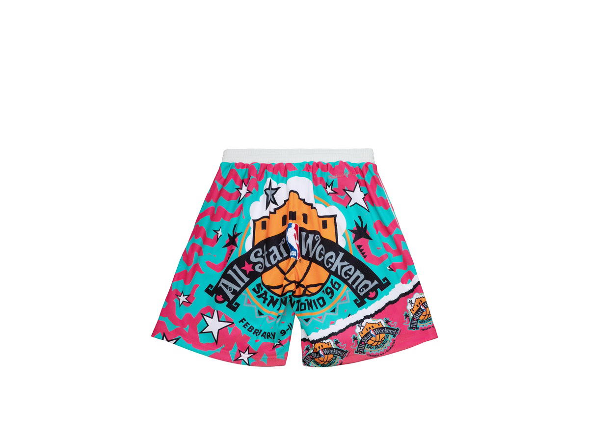 Mitchell & Ness Mitchell & Ness NBA 1996 Jumbotron 2.0 Sublimated Shorts All-Star - Teal/Pink - Mens