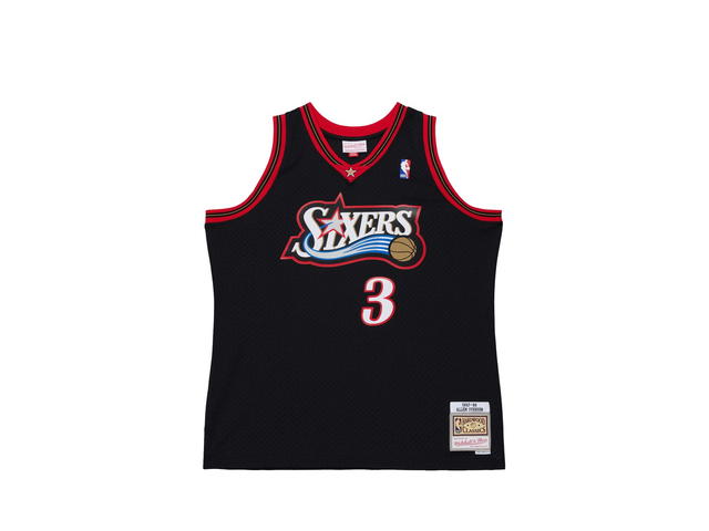 Mitchell & Ness Mitchell & Ness Philadelphia 76ers Allen Iverson 1997 Dark Authentic Jersey - Black - view 1