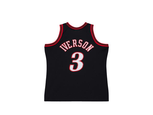 Mitchell & Ness Mitchell & Ness Philadelphia 76ers Allen Iverson 1997 Dark Authentic Jersey - Black - view 2