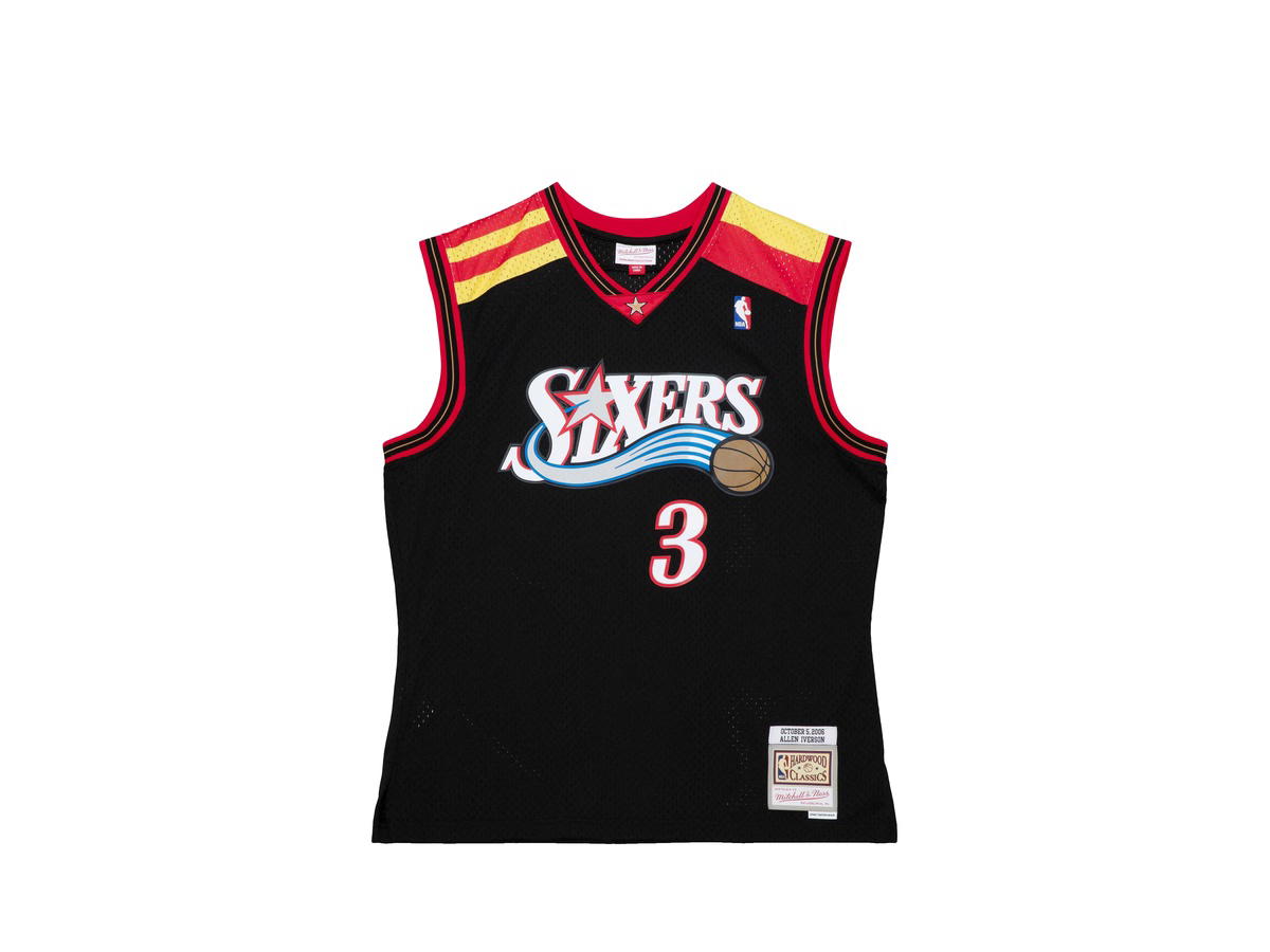 Mitchell & Ness Mitchell & Ness Philadelphia 76ers Allen Iverson 2006 Alternate Spain Authentic Jersey - Black