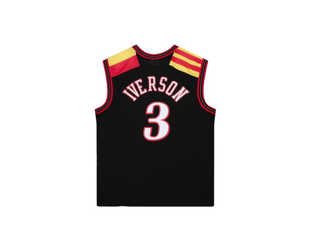 Mitchell & Ness Mitchell & Ness Philadelphia 76ers Allen Iverson 2006 Alternate Spain Authentic Jersey - Black - view 2