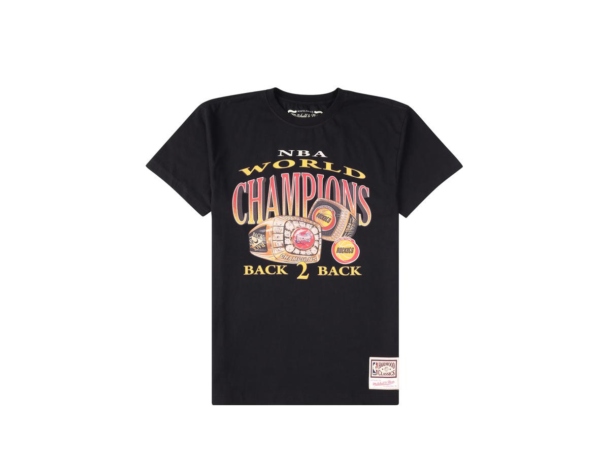 Mitchell & Ness Mitchell & Ness Houston Rockets Champions Print T-Shirt - Black - Mens