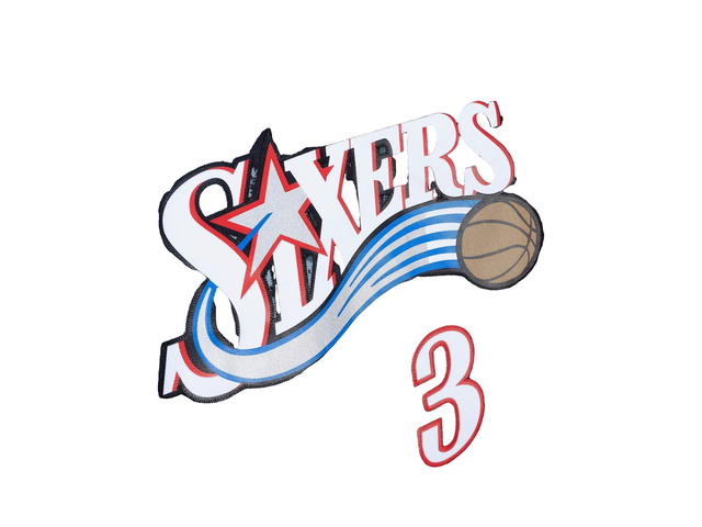 Mitchell & Ness Mitchell & Ness Philadelphia 76ers Allen Iverson 2000 Team Marble Swingman Jersey - Black - view 4