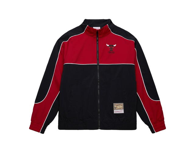 Mitchell & Ness Mitchell & Ness Chicago Bulls Mesh Nylon Jacket - Black - Mens - view 1