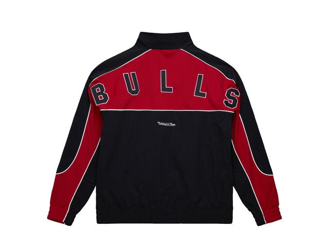 Mitchell & Ness Mitchell & Ness Chicago Bulls Mesh Nylon Jacket - Black - Mens - view 2