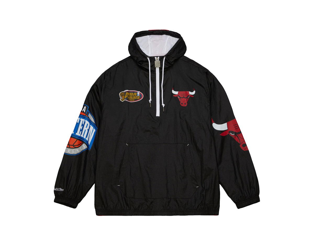 Mitchell & Ness Mitchell & Ness Chicago Bulls Team Og 2.0 Anorak Windbreaker - Black - Mens