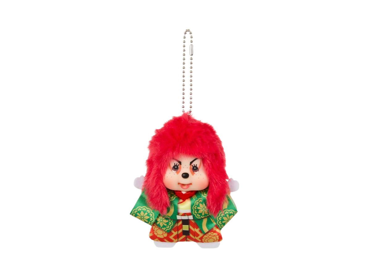 Monchhichi Monchhichi Large Face SS Keychain Kabuki Lion Dance