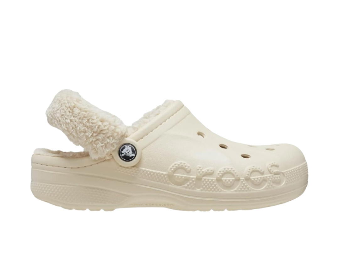 Crocs Crocs Baya Lined Fuzz Strap Clogs White