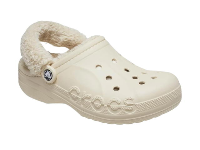 Crocs Crocs Baya Lined Fuzz Strap Clogs White - view 3