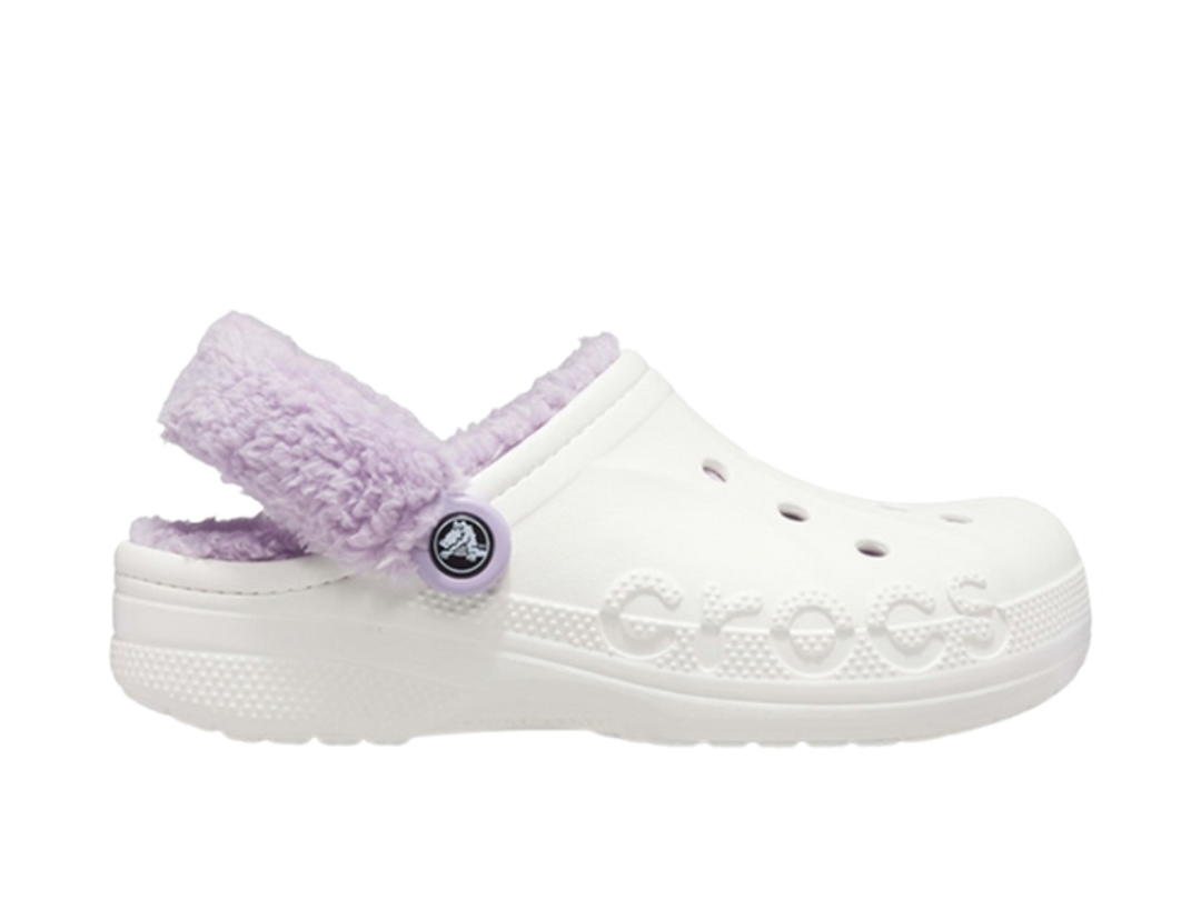 Crocs Crocs Classic Baya Lined Fuzz Strap Clog 'White Lila'