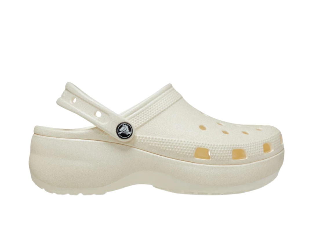Crocs Crocs Classic Platform Glitter Clog Chalk (Women's)