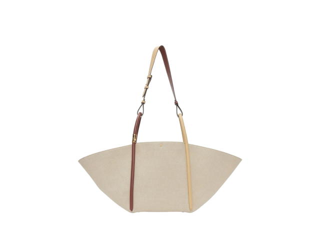 Boyy Boyy Beige & Burgundy Lotus 25 Lala Flat Canvas Tote - view 1