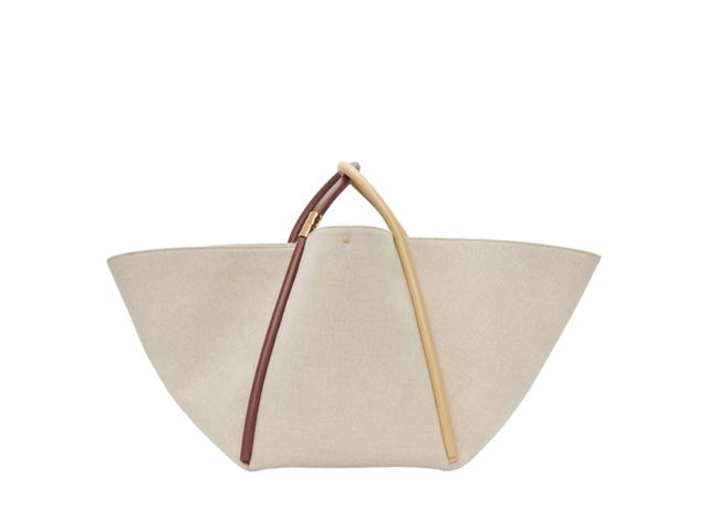 Boyy Boyy Beige & Burgundy Lotus 25 Lala Flat Canvas Tote - view 2