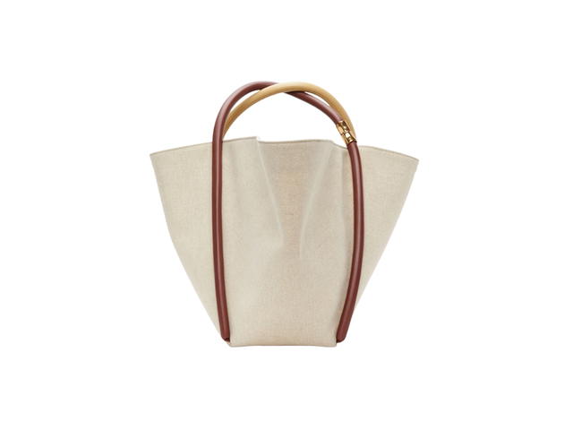 Boyy Boyy Beige & Burgundy Lotus 25 Lala Flat Canvas Tote - view 3